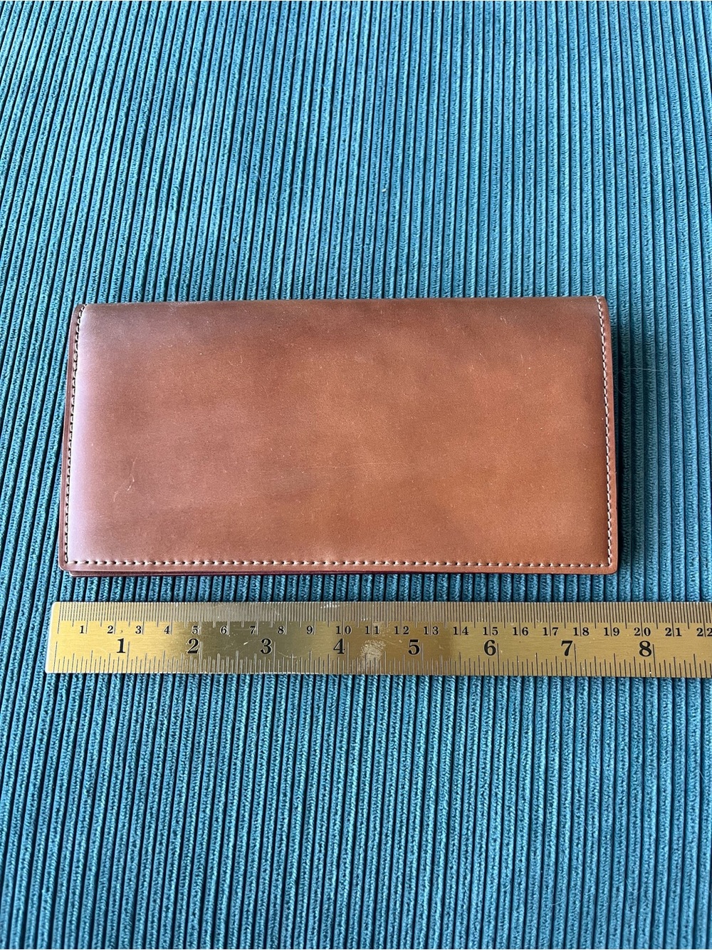 New Ganzo Shell Cordovan Leather Long Wallet Zipper Coin Purse Natural Undyed